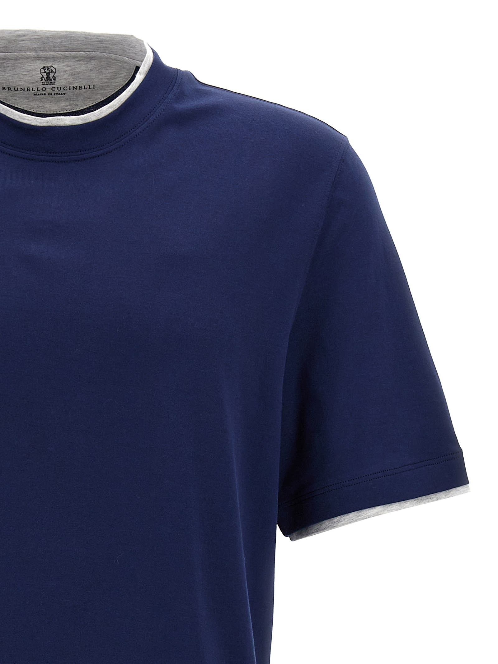 Shop Brunello Cucinelli Layered T-shirt In Blue