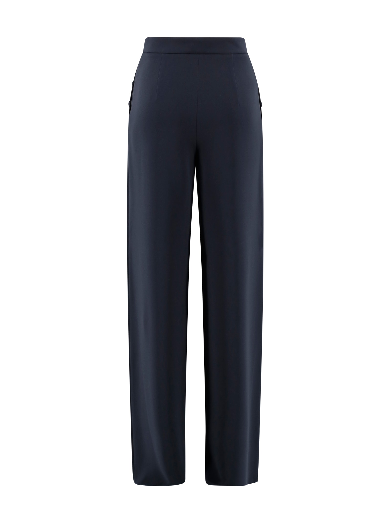Max Mara Midnight Blue Stretch Cotton Orche Wide-leg Pant In Blue