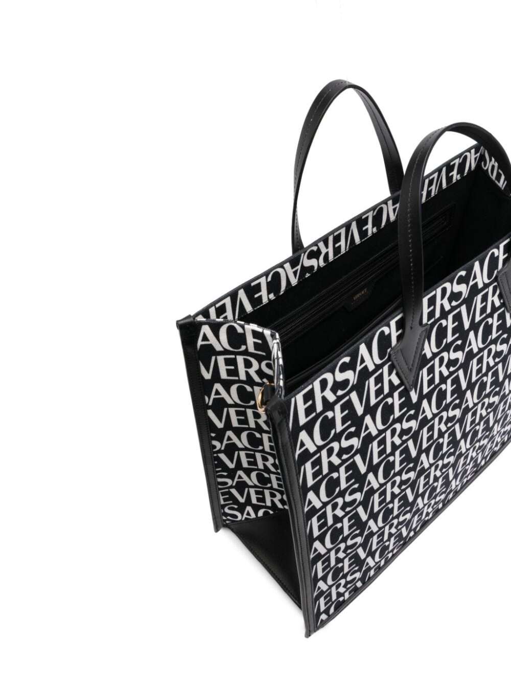 Versace All Over Logo Canvas Tote Bag