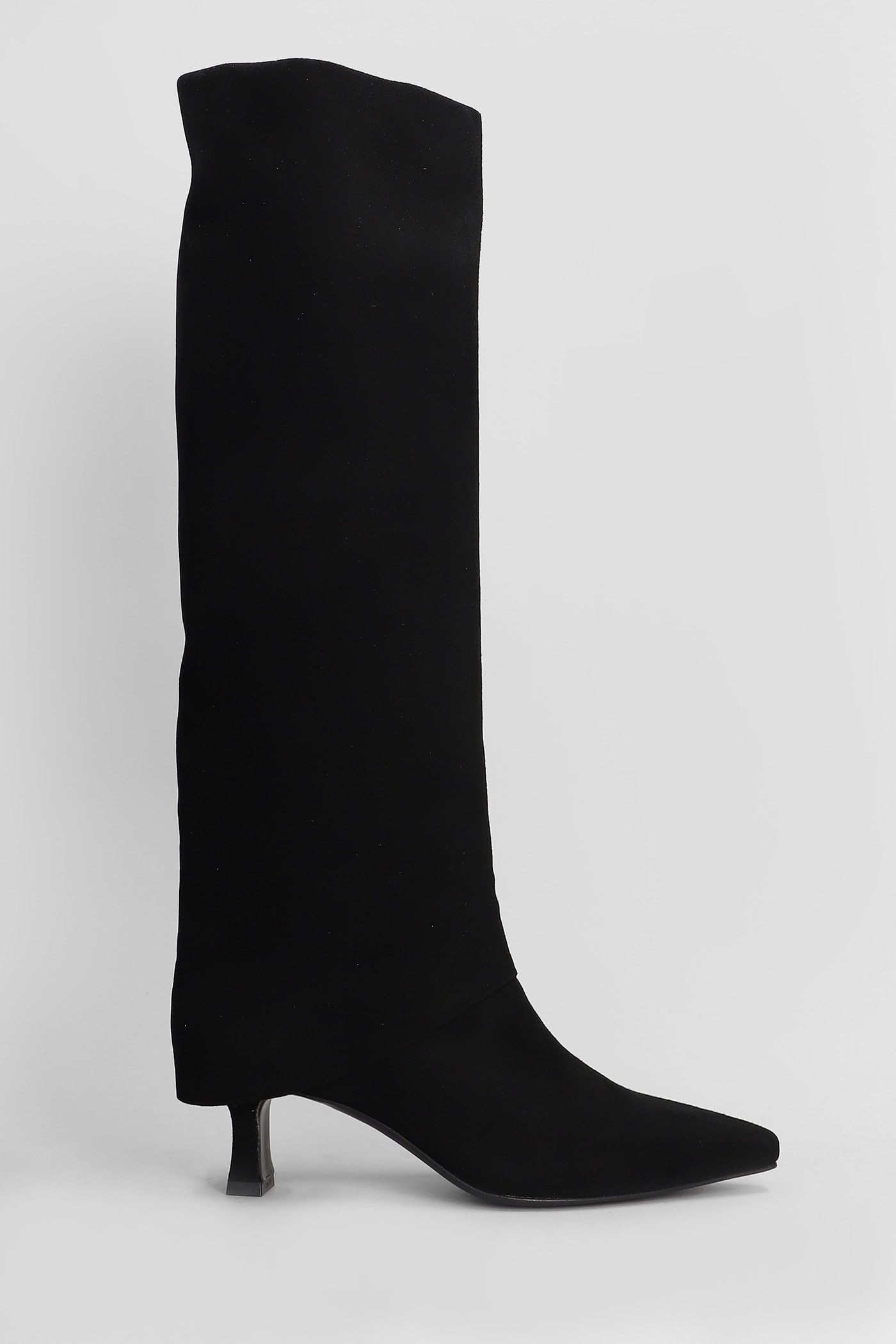 High Heels Boots In Black Suede