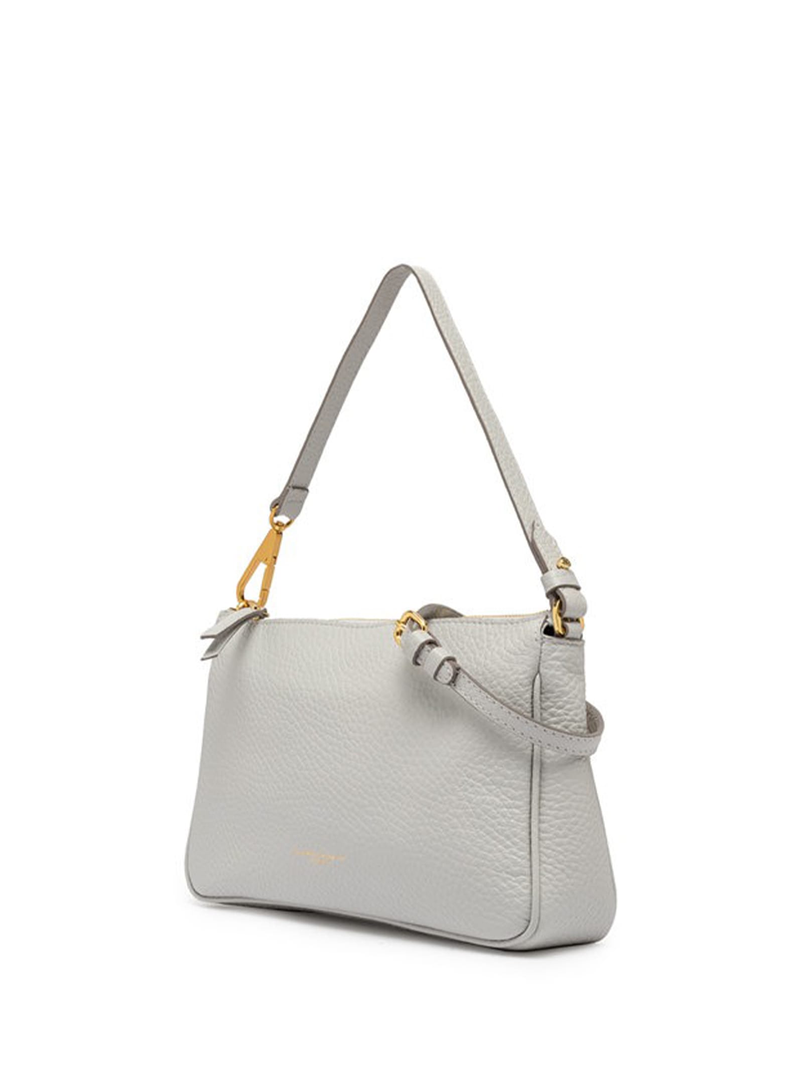 Shop Gianni Chiarini Brooke Maxi Gray Clutch Bag With Shoulder Strap In Silice