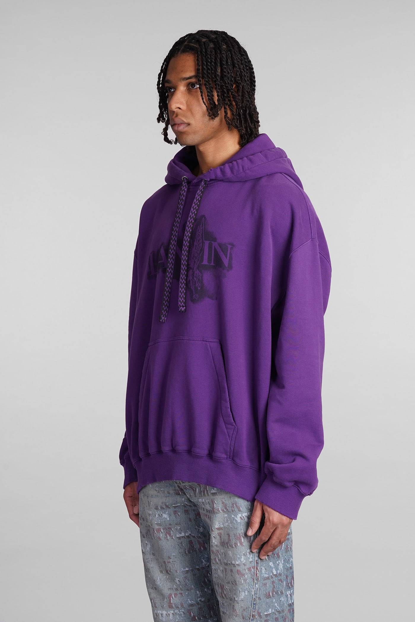 Shop Lanvin Sweatshirt In Viola Cotton