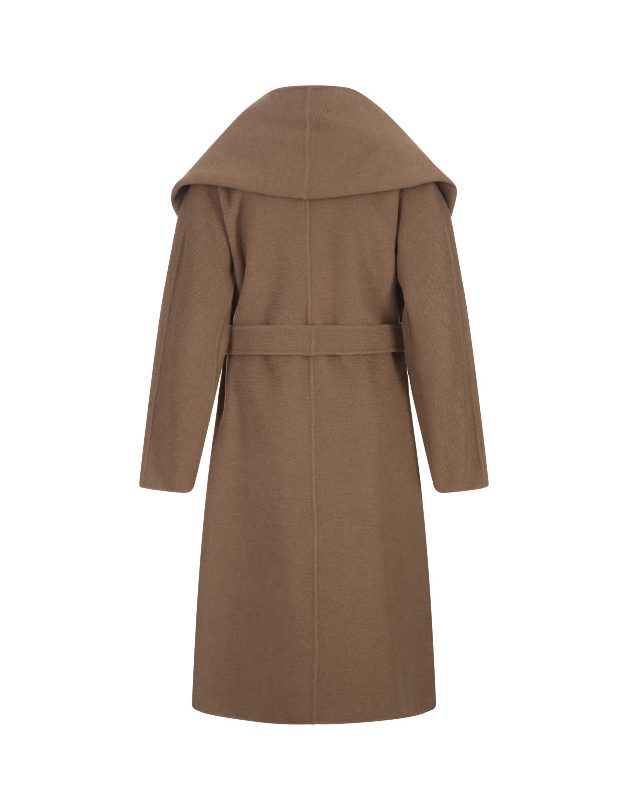 Shop Max Mara Senna Reversible Coat In Camel With Scarf Collar In Marrone