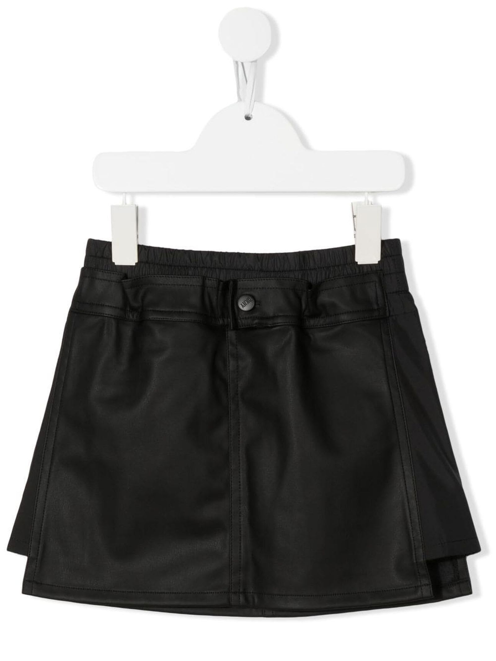 DKNY Black Polyurethane Skirt