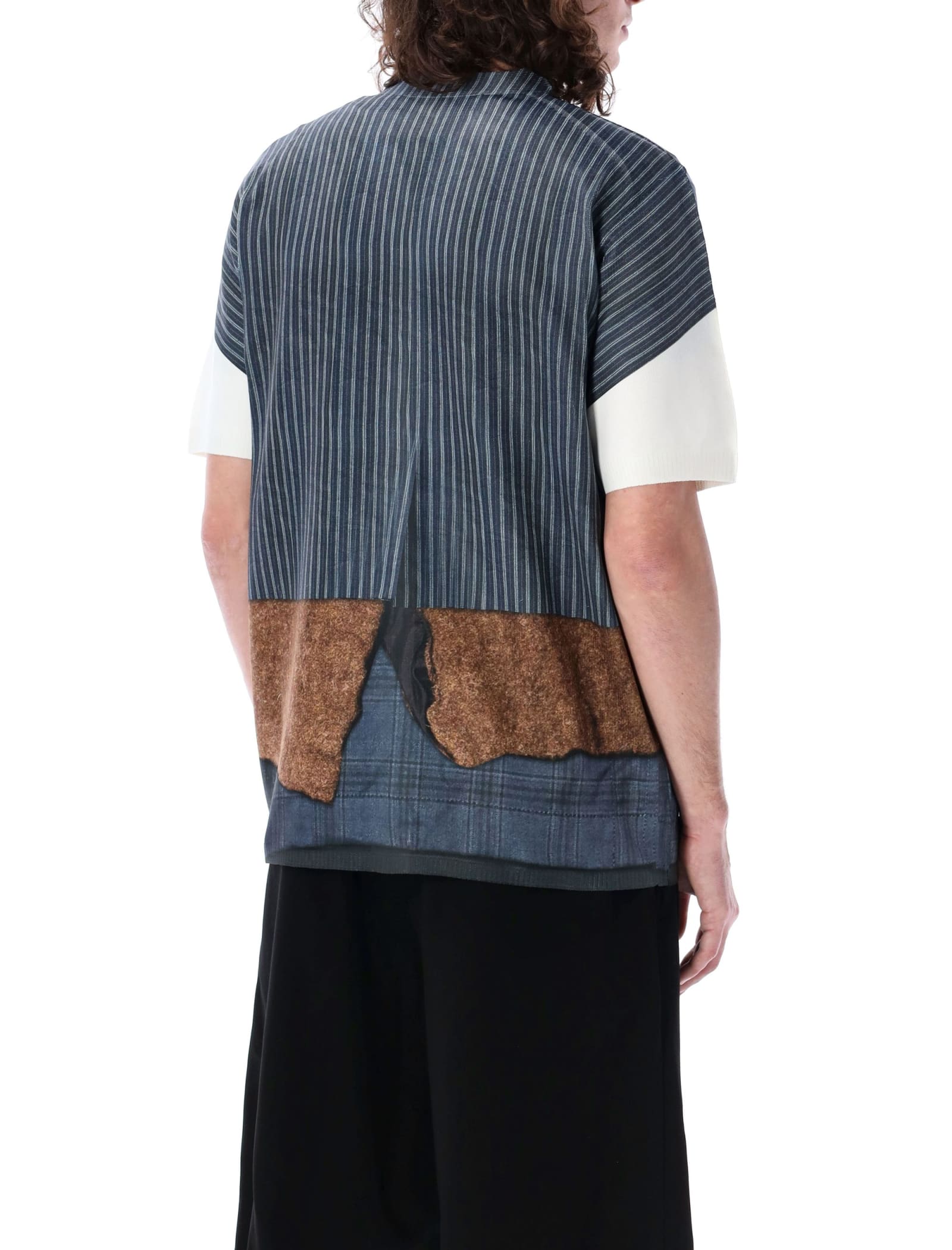 Shop Comme Des Garçons Homme Deux Short-sleeved Cardigan In Multicolor