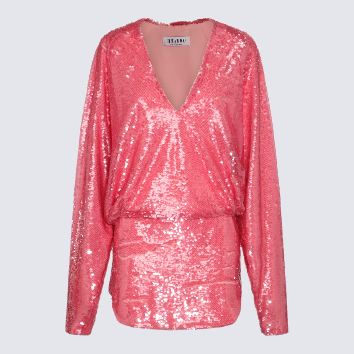 Shop Attico Light Pink Gael Mini Dress