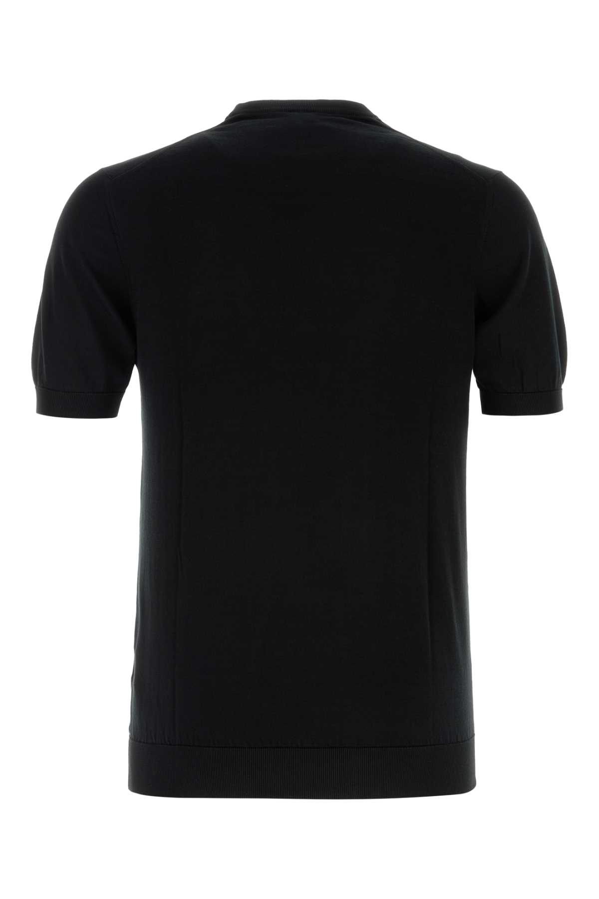 Fedeli Ribbed Hem Short Sleeves Textured Pattern In 36