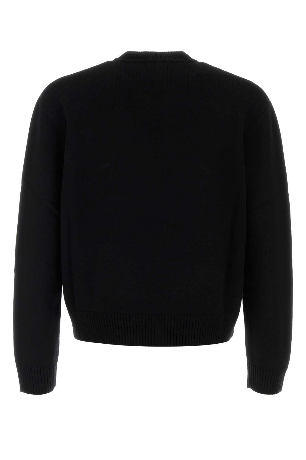 Casablanca Black Sweater With Multicolor Cartoon Embroidery In Black