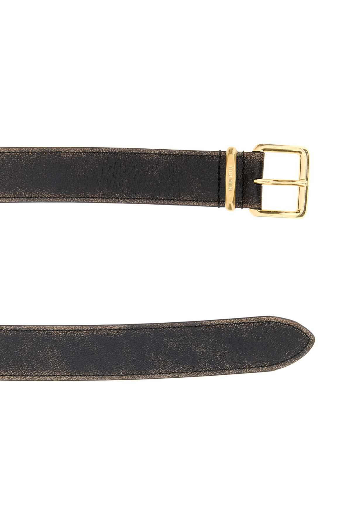 Miu Miu Brown Nappa Leather Belt In Black