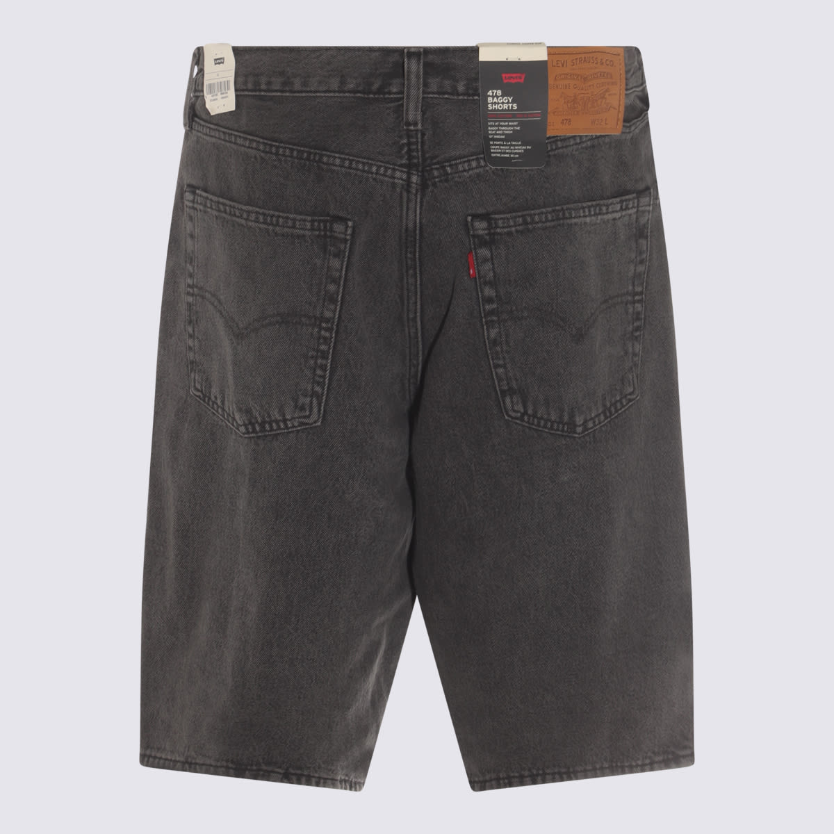 Black Cotton Denim Shorts