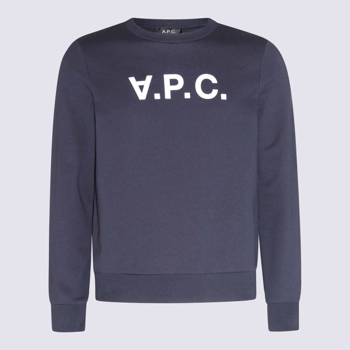 Shop Apc Dark Navy Cotton Sweatshirt In Blue