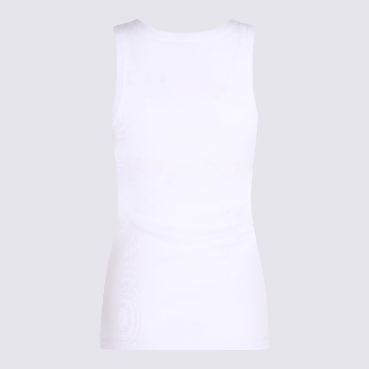 Shop Pinko Cotton Tank Top With Logo In White