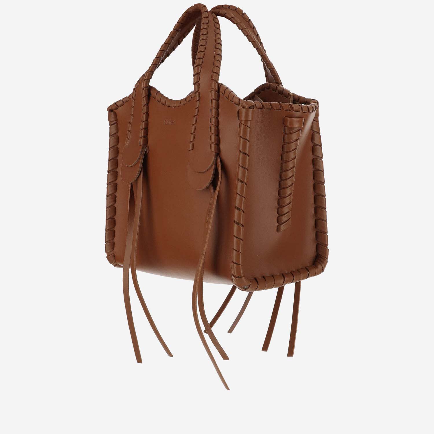 Shop Chloé Mony Tote Bag Small Size In Brown