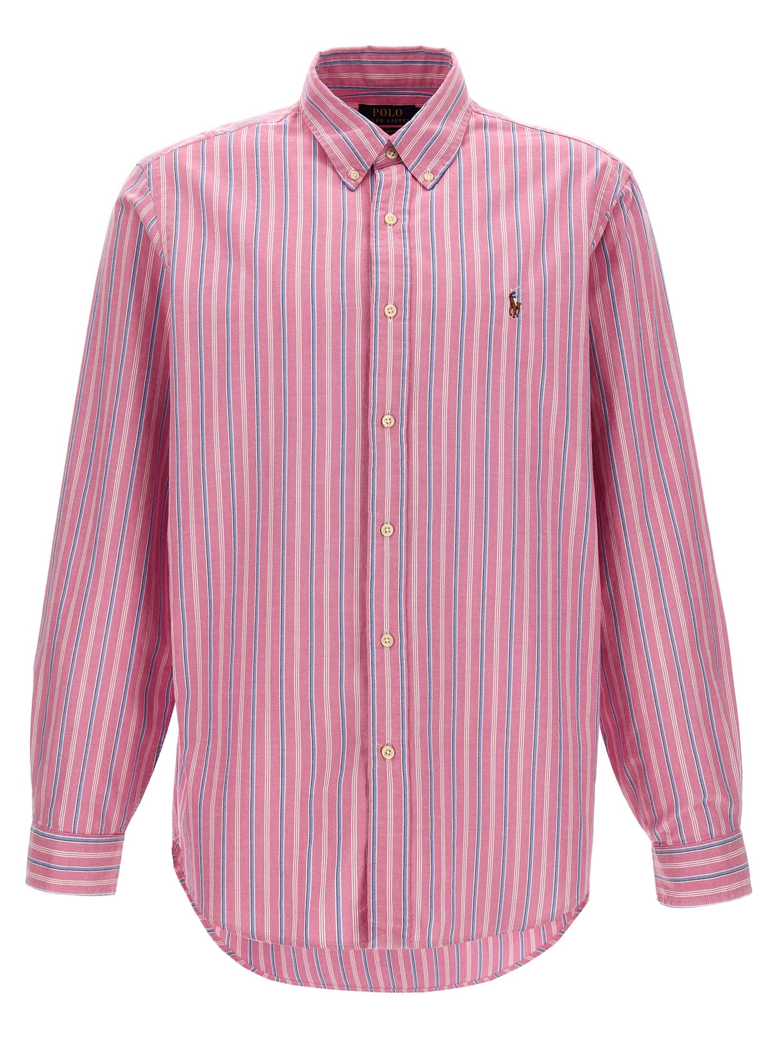 Logo Embroidery Striped Shirt