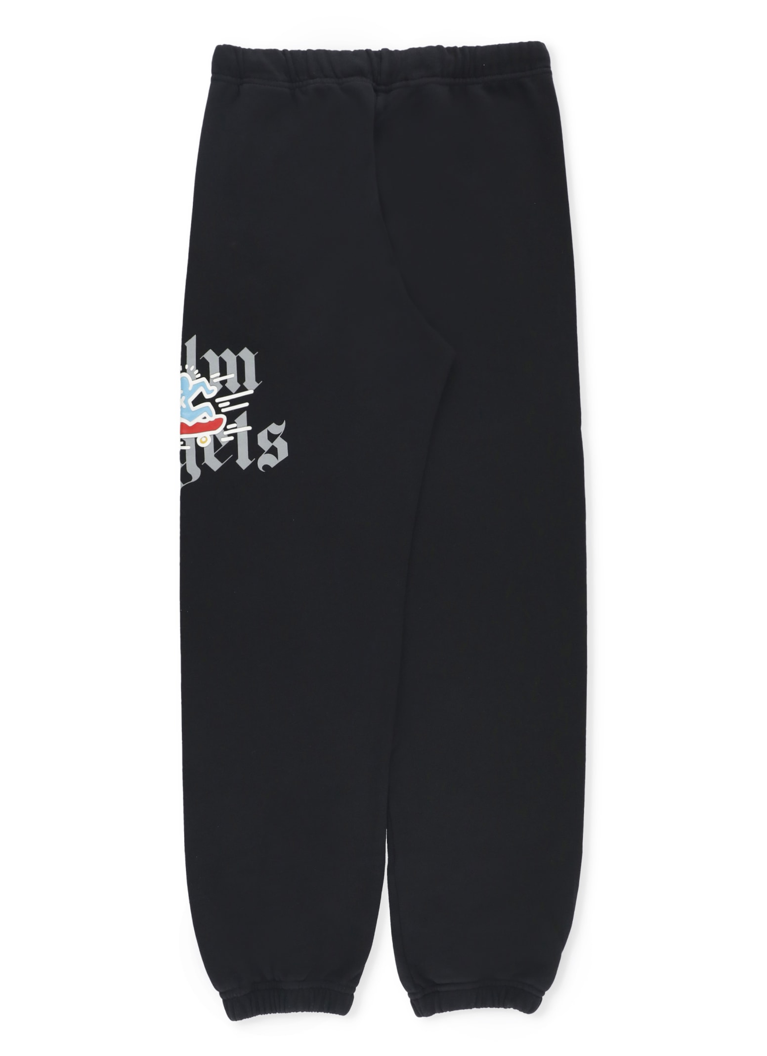 Shop Palm Angels Pants With Logo In Nero