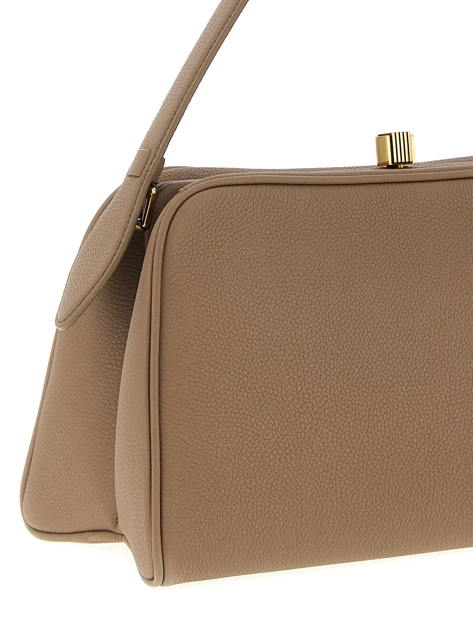 Khaite Hammered Embossed Cate Handbag In Brown