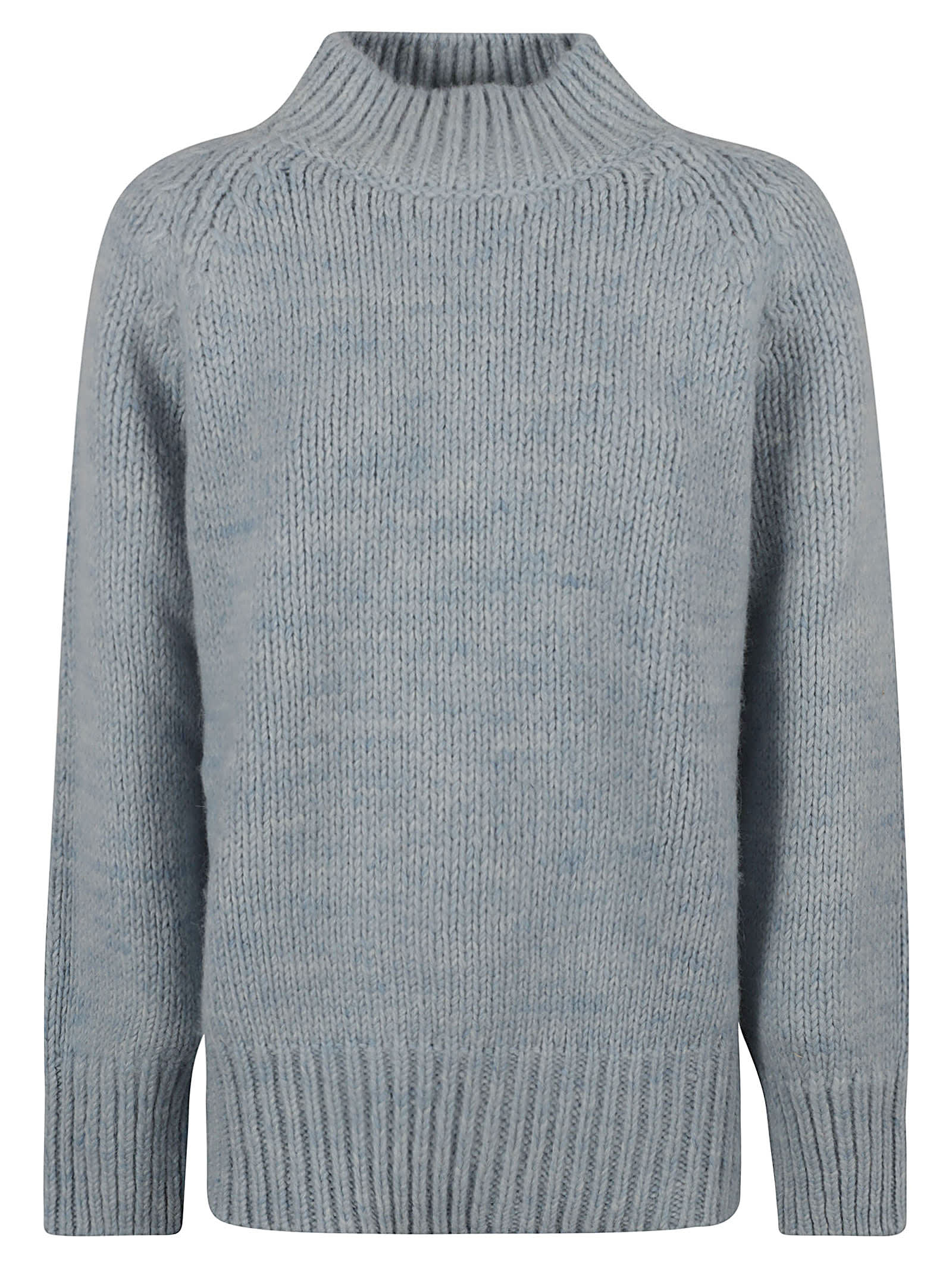 Shop Maison Margiela Ribbed Sweater In Pale Blue