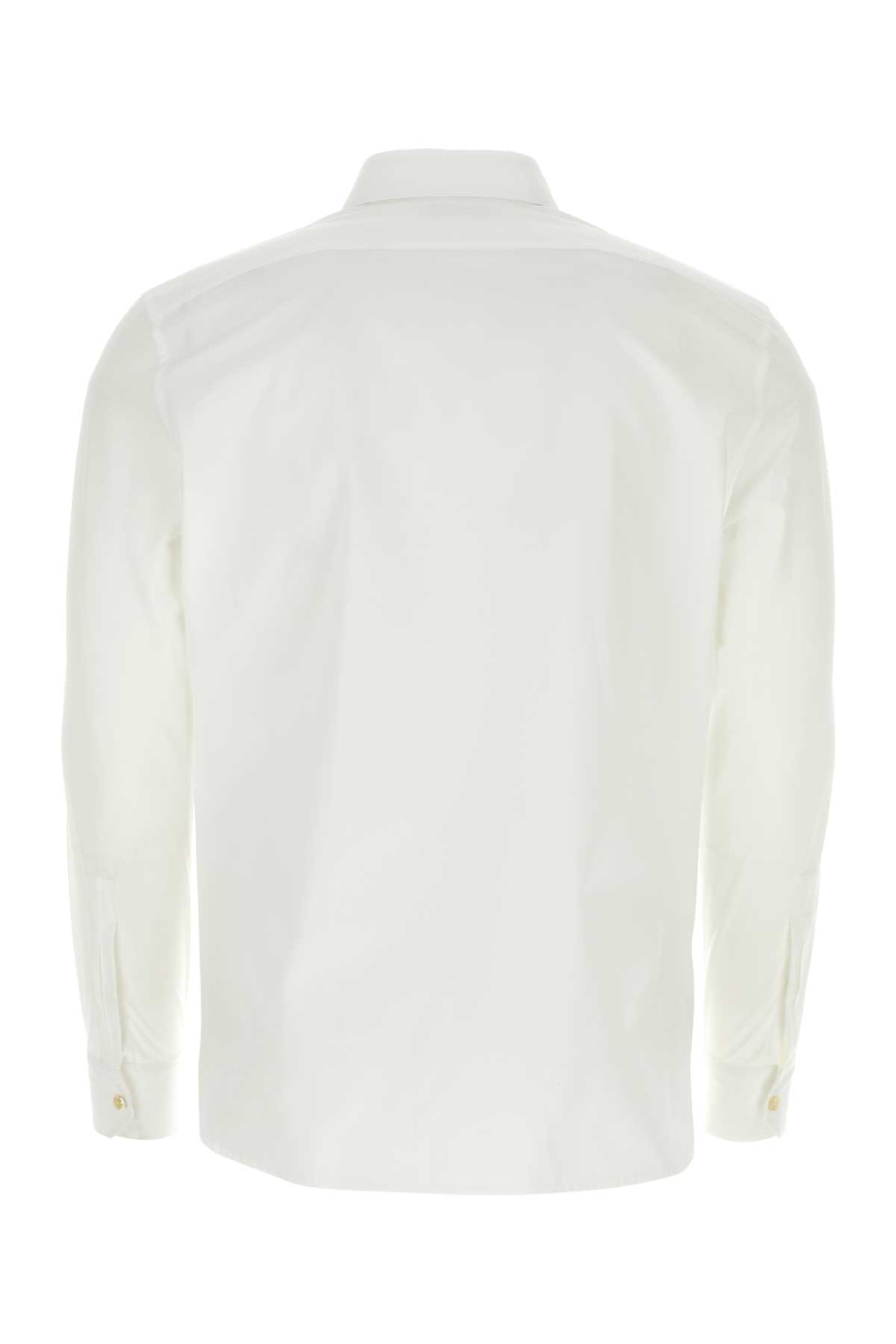 Shop Saint Laurent White Poplin Shirt In Blanc