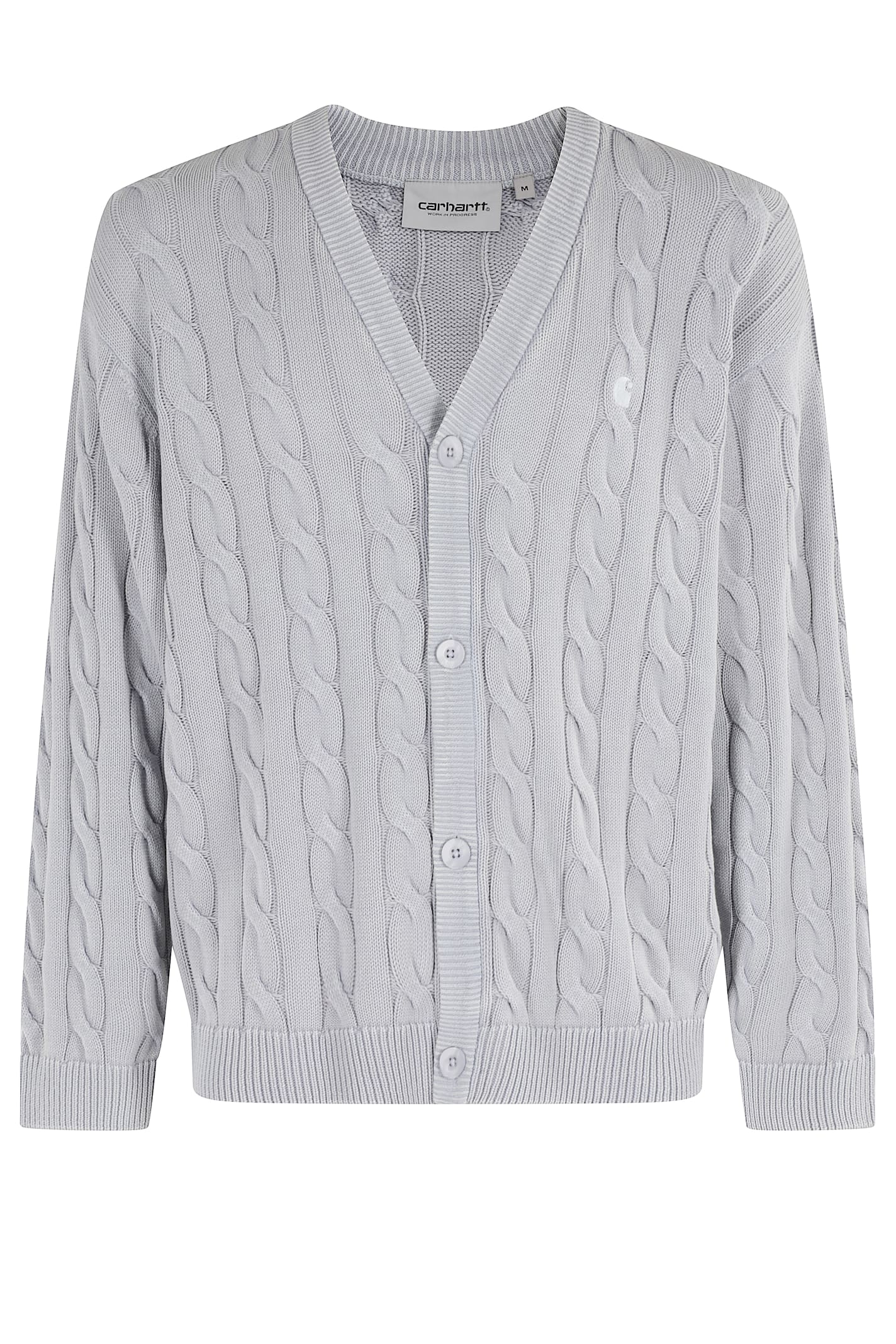 Carhartt Work In Progress Carter Cable Cotton Cardigan In Blue