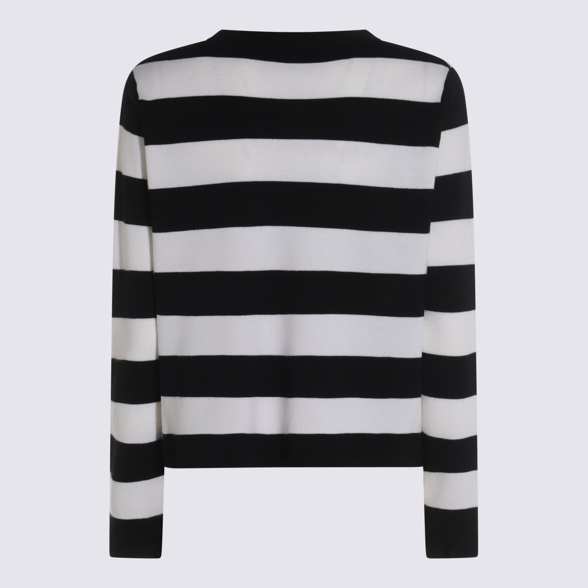 Max Mara White And Black Wool Knitwearr In Black