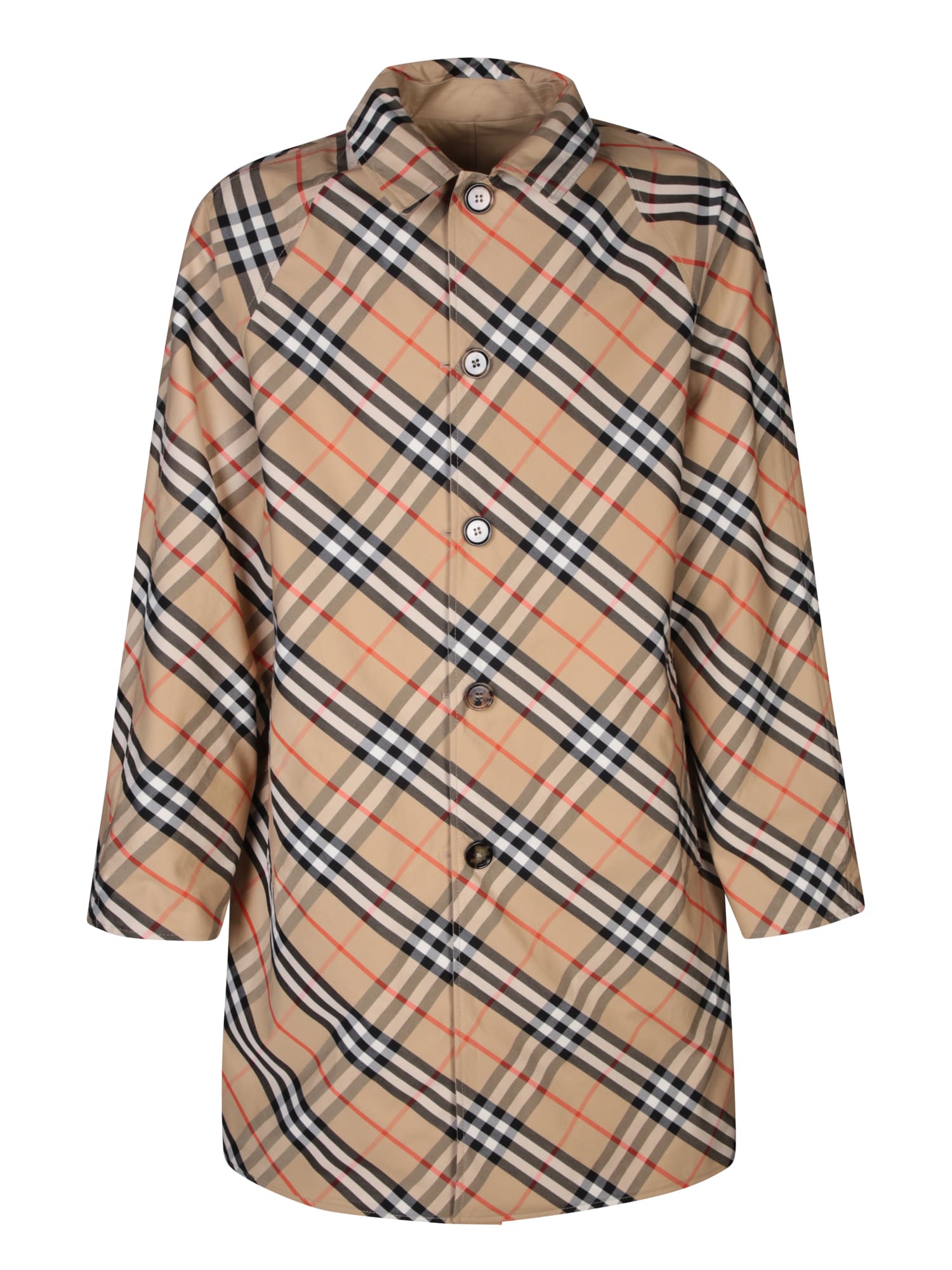 Burberry Reversible Gabardine Car Coat In Beige