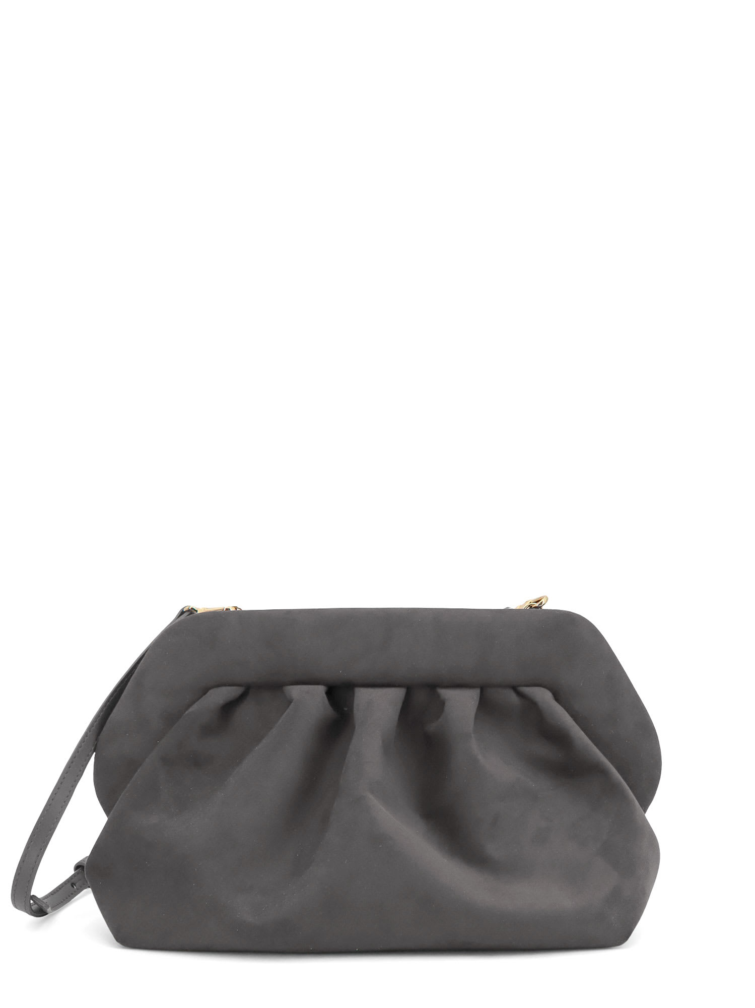 Themoirè Bios Suede Shoulder Bag In Gray