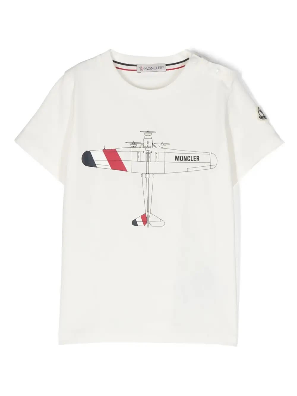 Moncler Babies' White T-shirt With Aeroplane