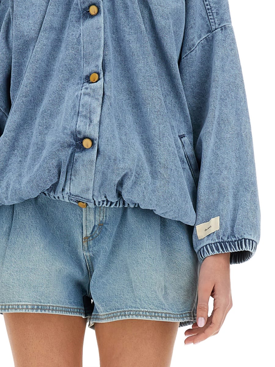 Alysi Denim Bomber Jacket In Denim