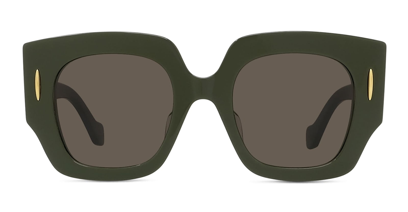 Shop Loewe Lw40129u - Shiny Dark Green Sunglasses