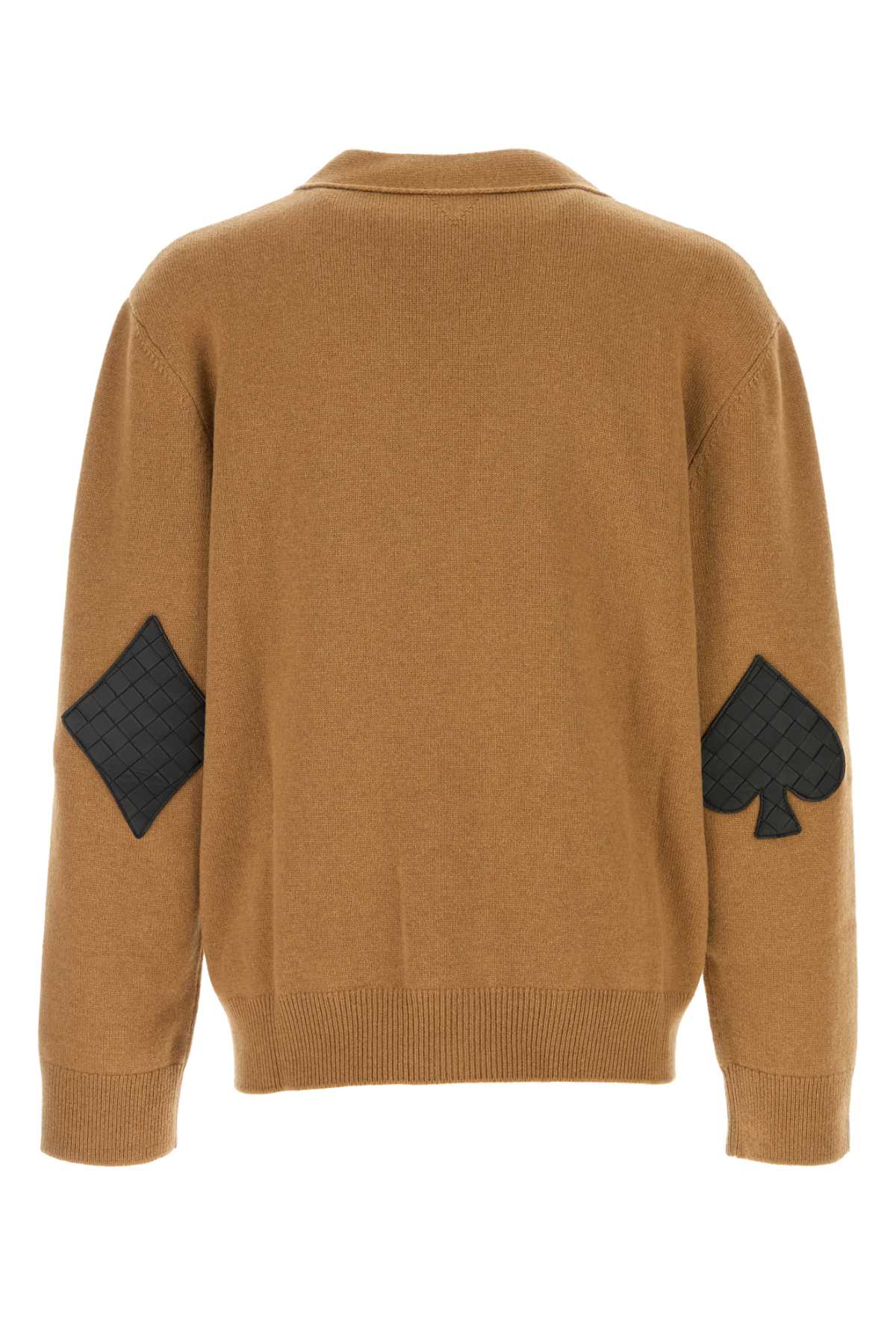 Bottega Veneta V-neckline Stretch Cashmere Blend Cardigan In Caramel