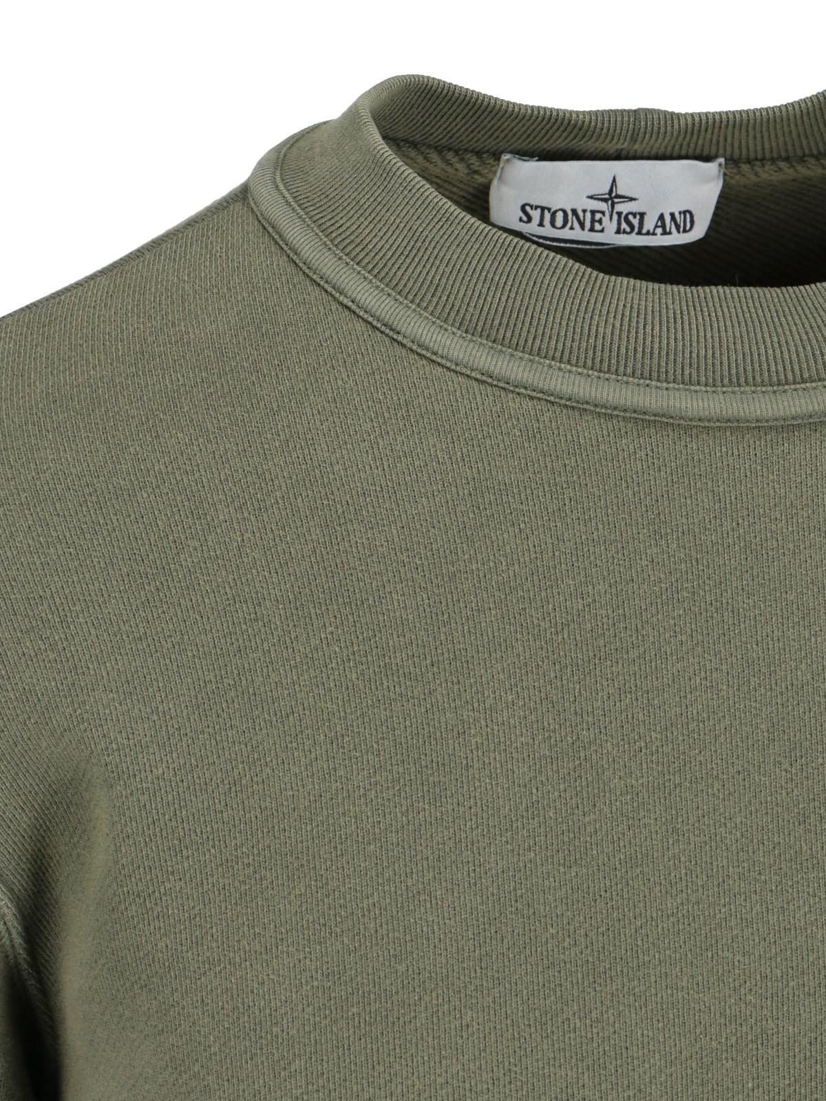 Shop Stone Island Logo Sweatshirt In Green