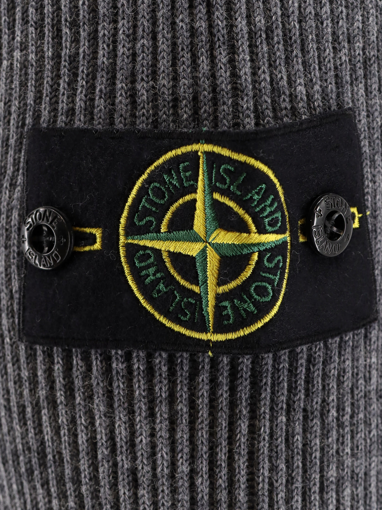 Stone Island Virgin Wool Turtleneck Sweater With Long Sleeves In Gray