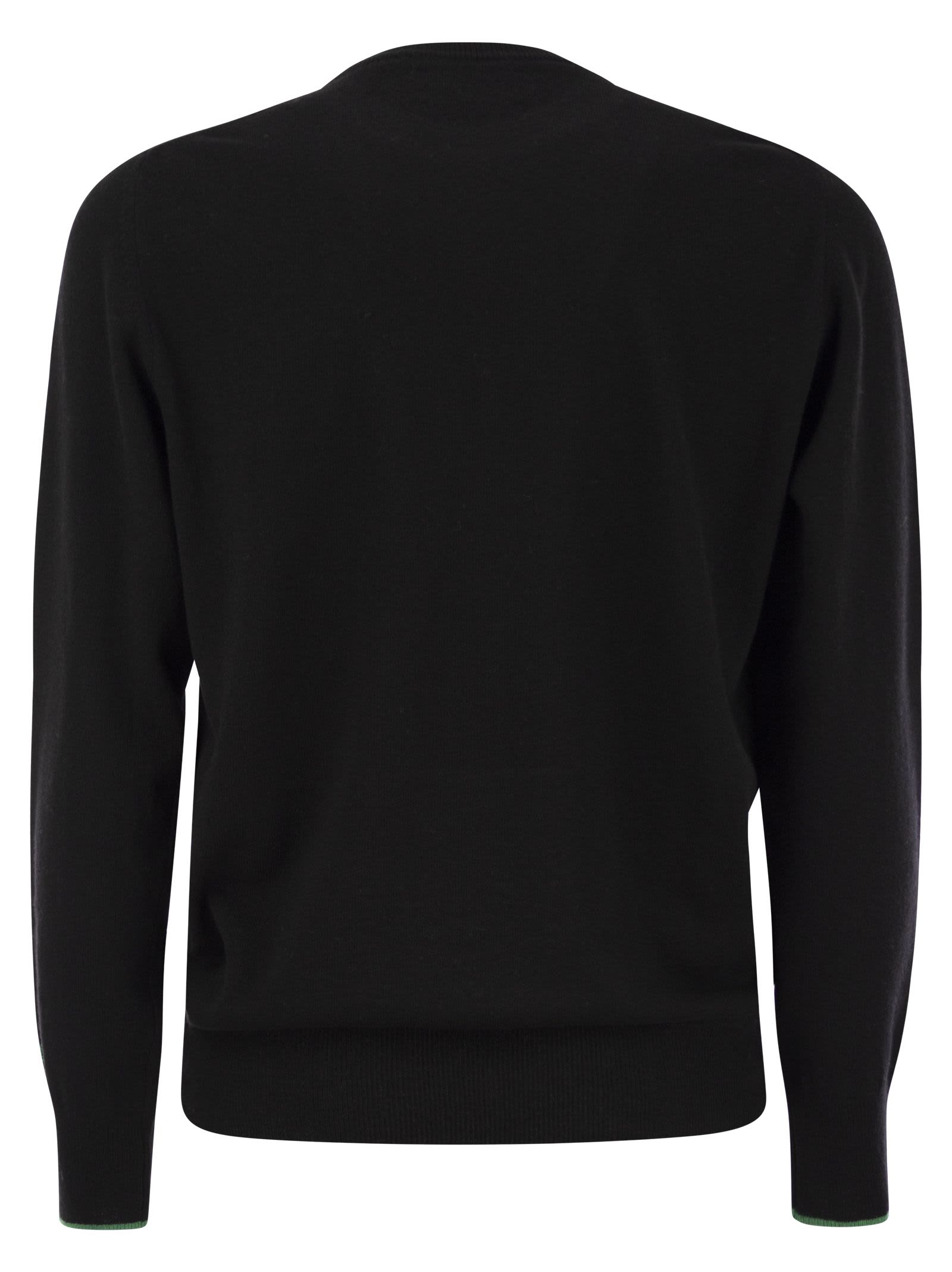 Shop Mc2 Saint Barth Non Ci Resta Che Sbocciare Sweater In Wool And Cashmere Blend In Black