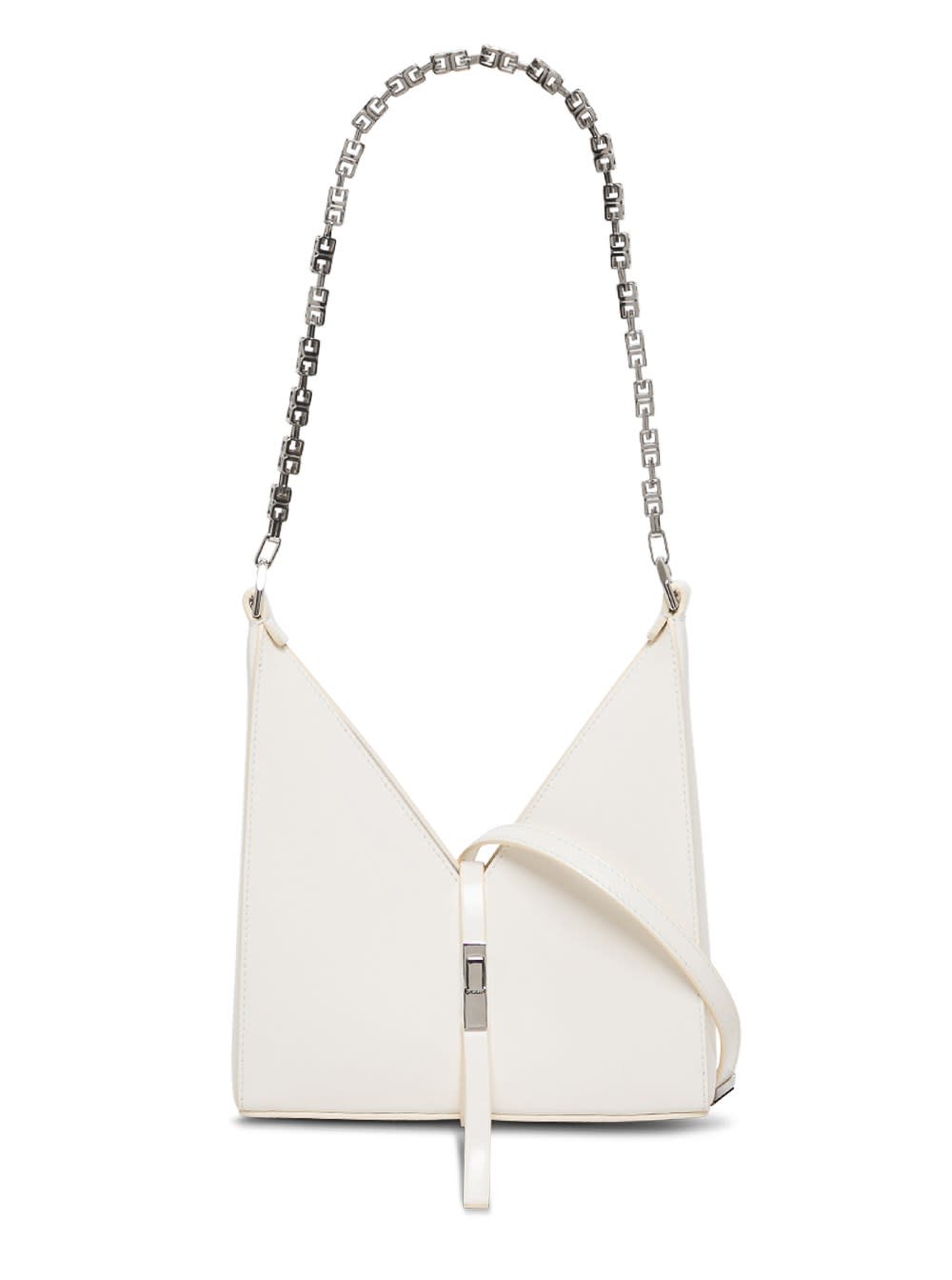 Givenchy Cut Out Crossbody Bag In White Leather