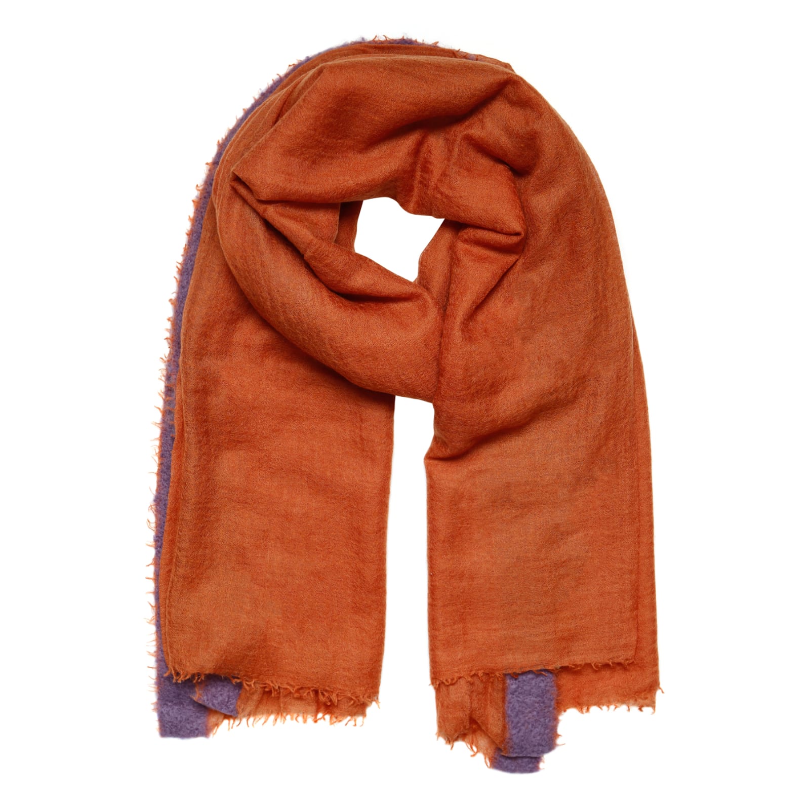 Mirror in the Sky Tan And Purple Cashmere Scarf