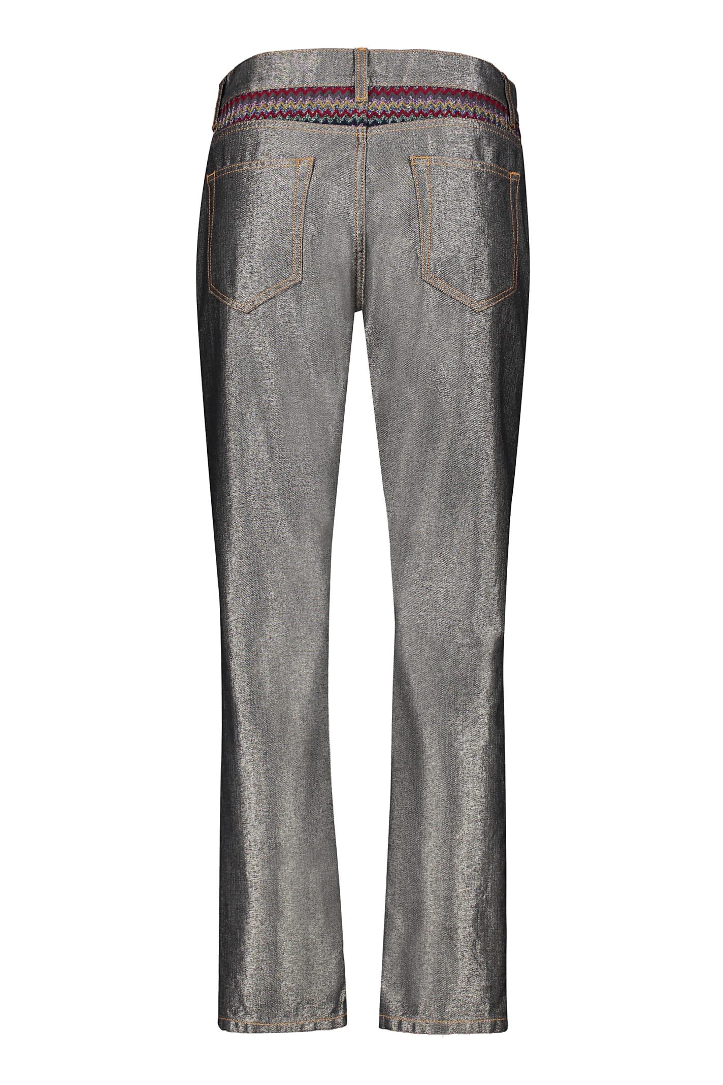 Shop Missoni 5-pocket Straight-leg Jeans In Silver