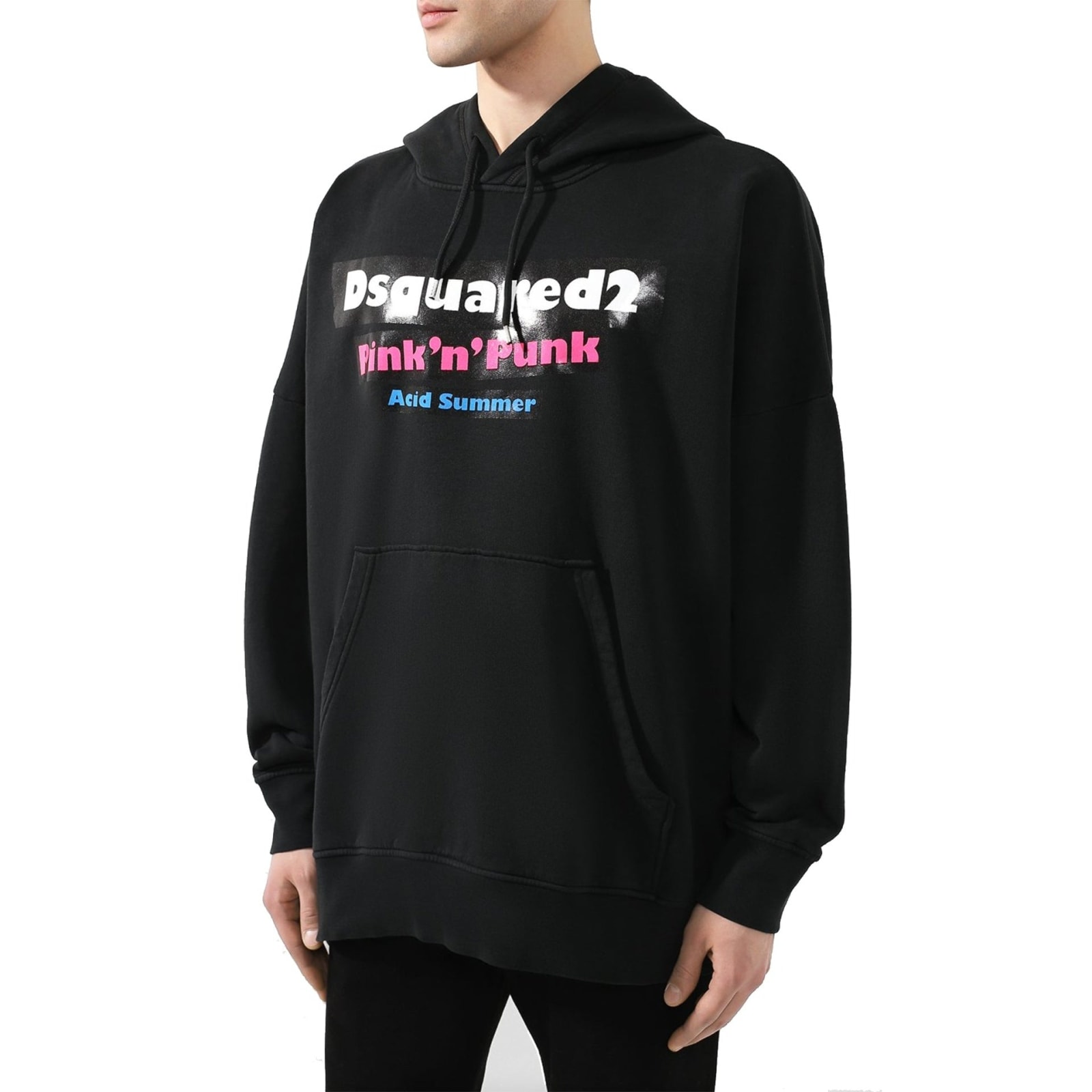 Shop Dsquared2 Logo Hooded Sweatshirt In Black