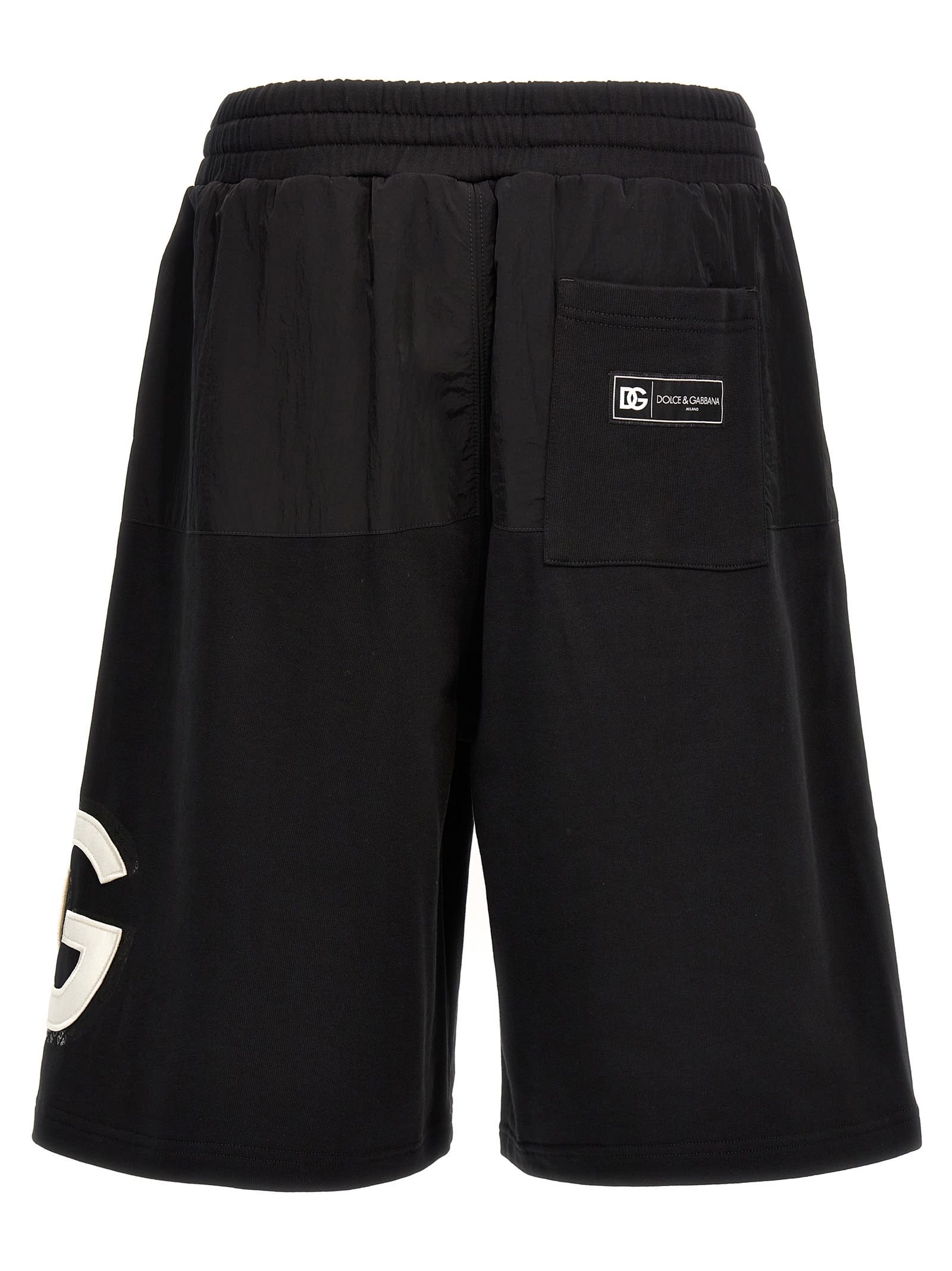 Shop Dolce & Gabbana Logo Bermuda Shorts In Nero