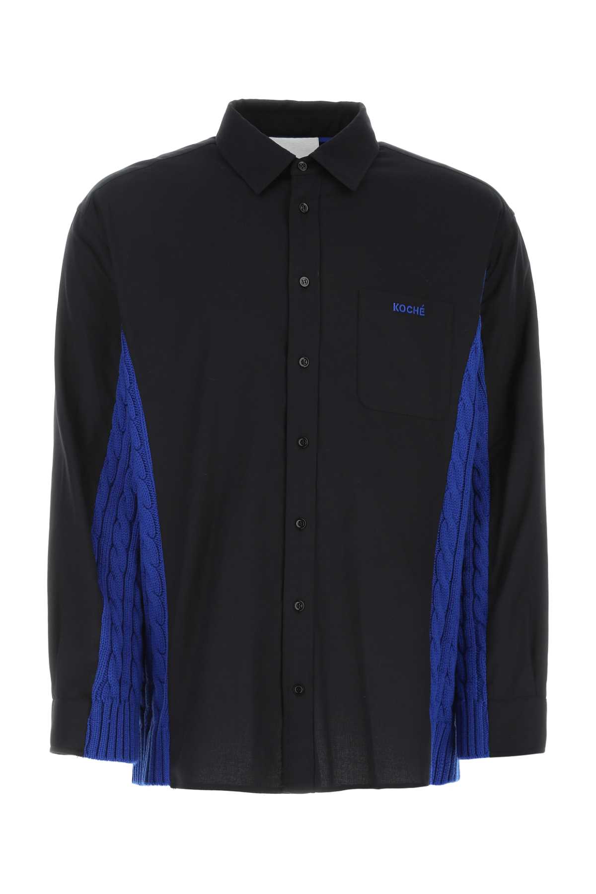 Two-tone Cotton And Wool Oversize Shirt