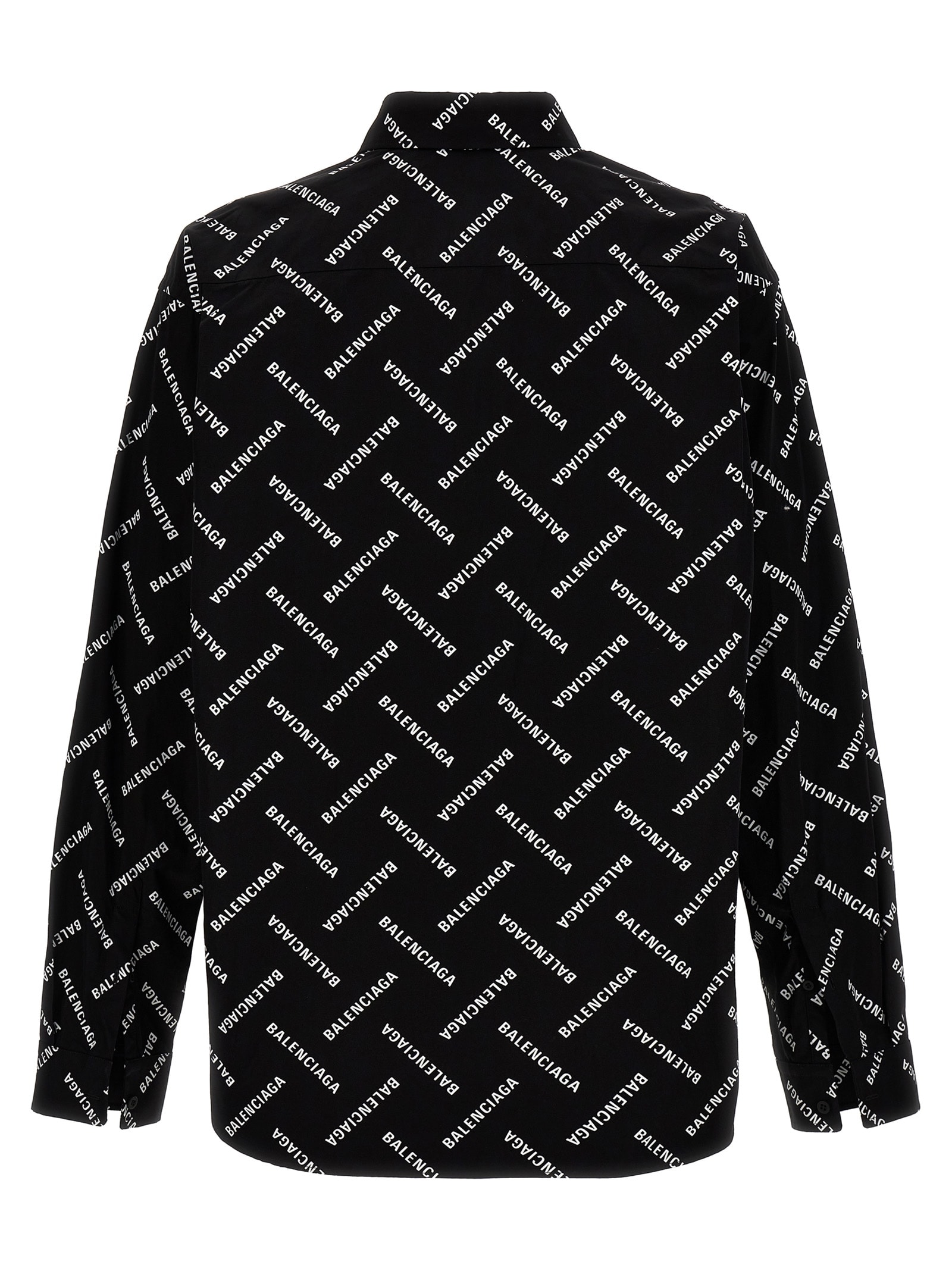 Shop Balenciaga Logo Print Shirt In Black