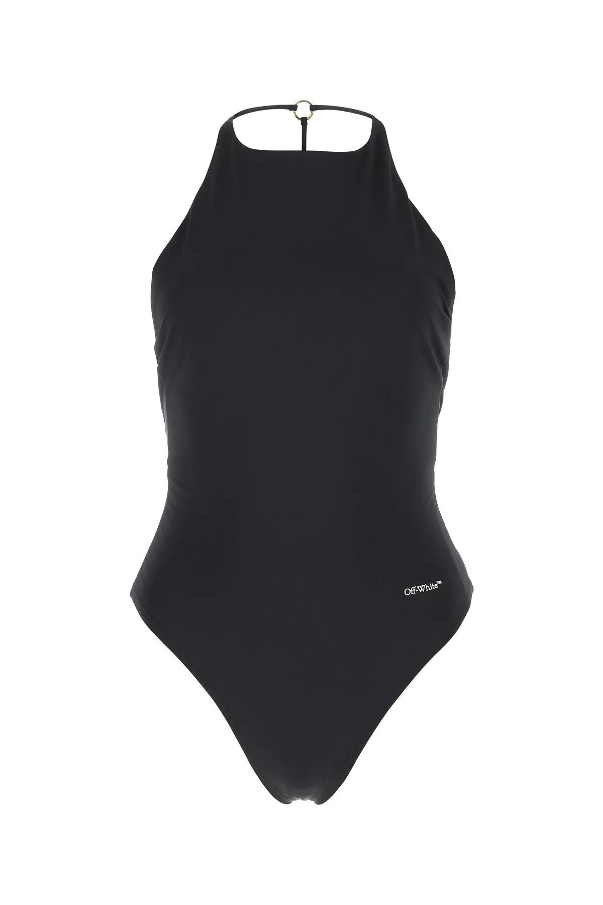 OFF-WHITE BLACK STRETCH POLYESTER SWIMSUIT