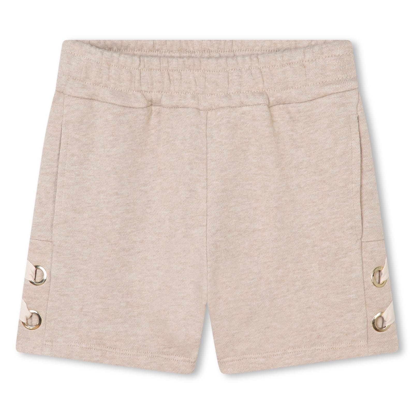 Shop Chloé Shorts With Embroidery In Beige Antico