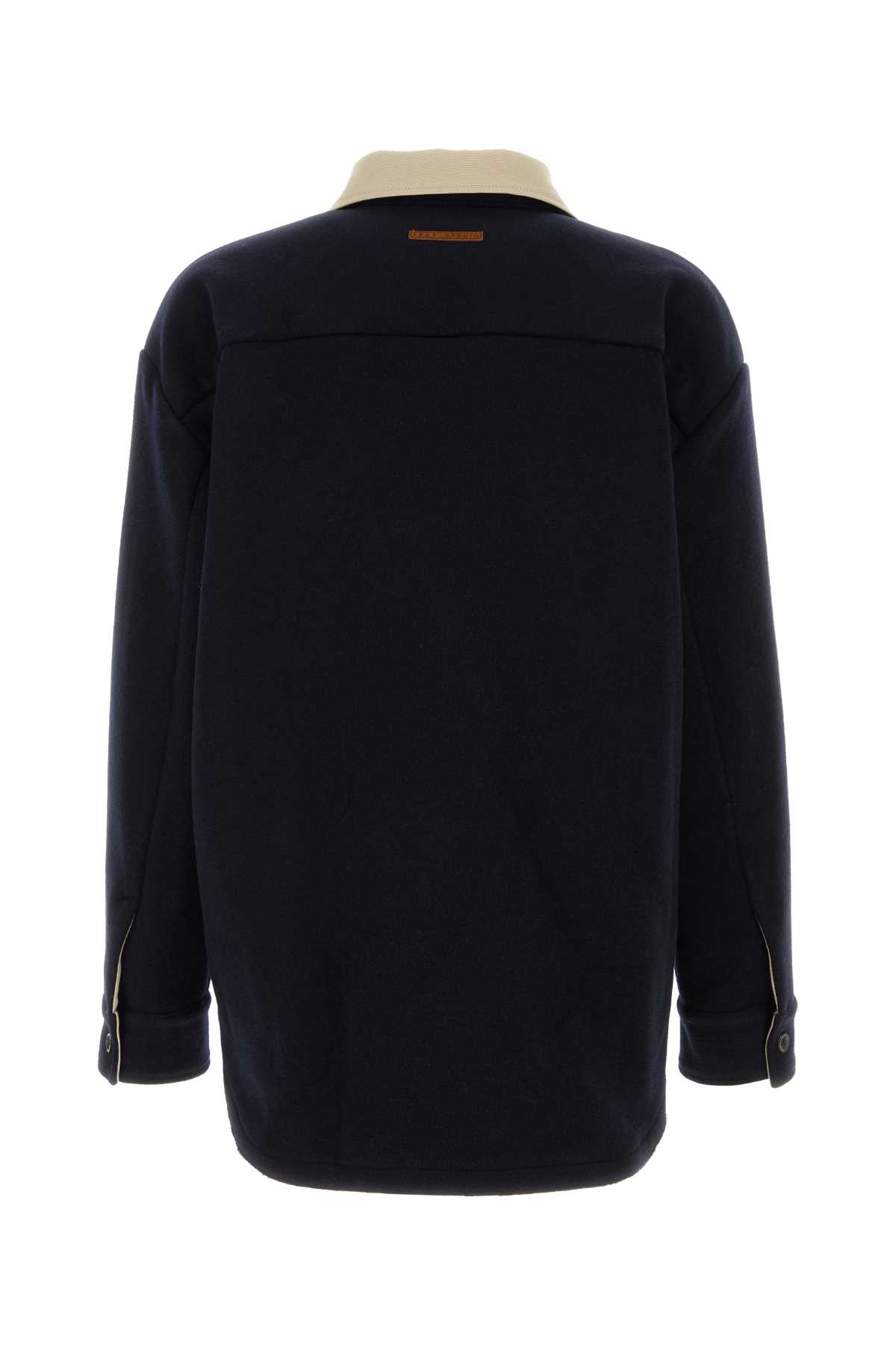 1989 Studio Wool Shirt Jacket With Contrast Collar In Black
