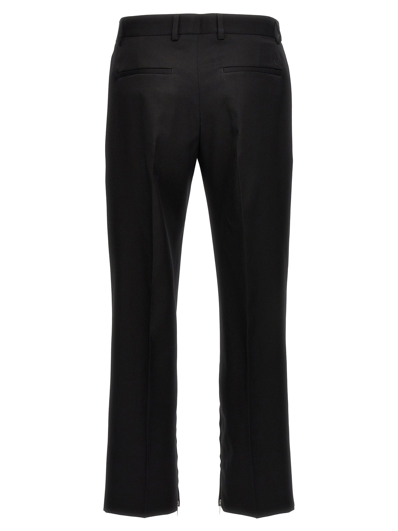 Shop Off-white Ow Embroidery Pants In Nero