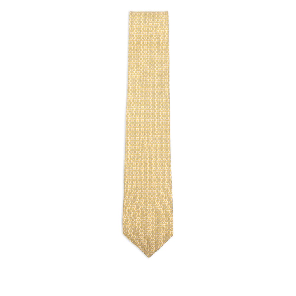 Ferragamo Patterned Tie In Yellow