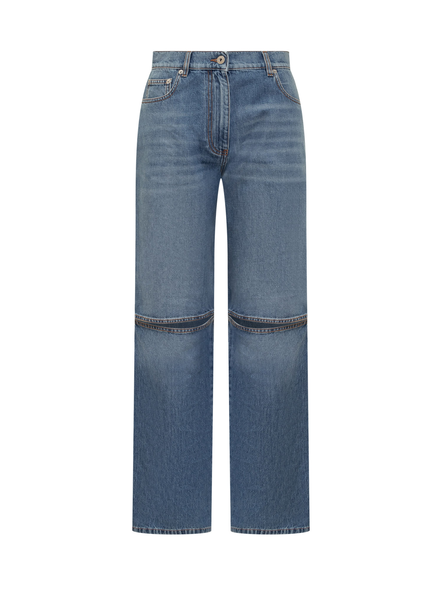 Shop Jw Anderson Cut-out Bootcut Jeans In Light Blue