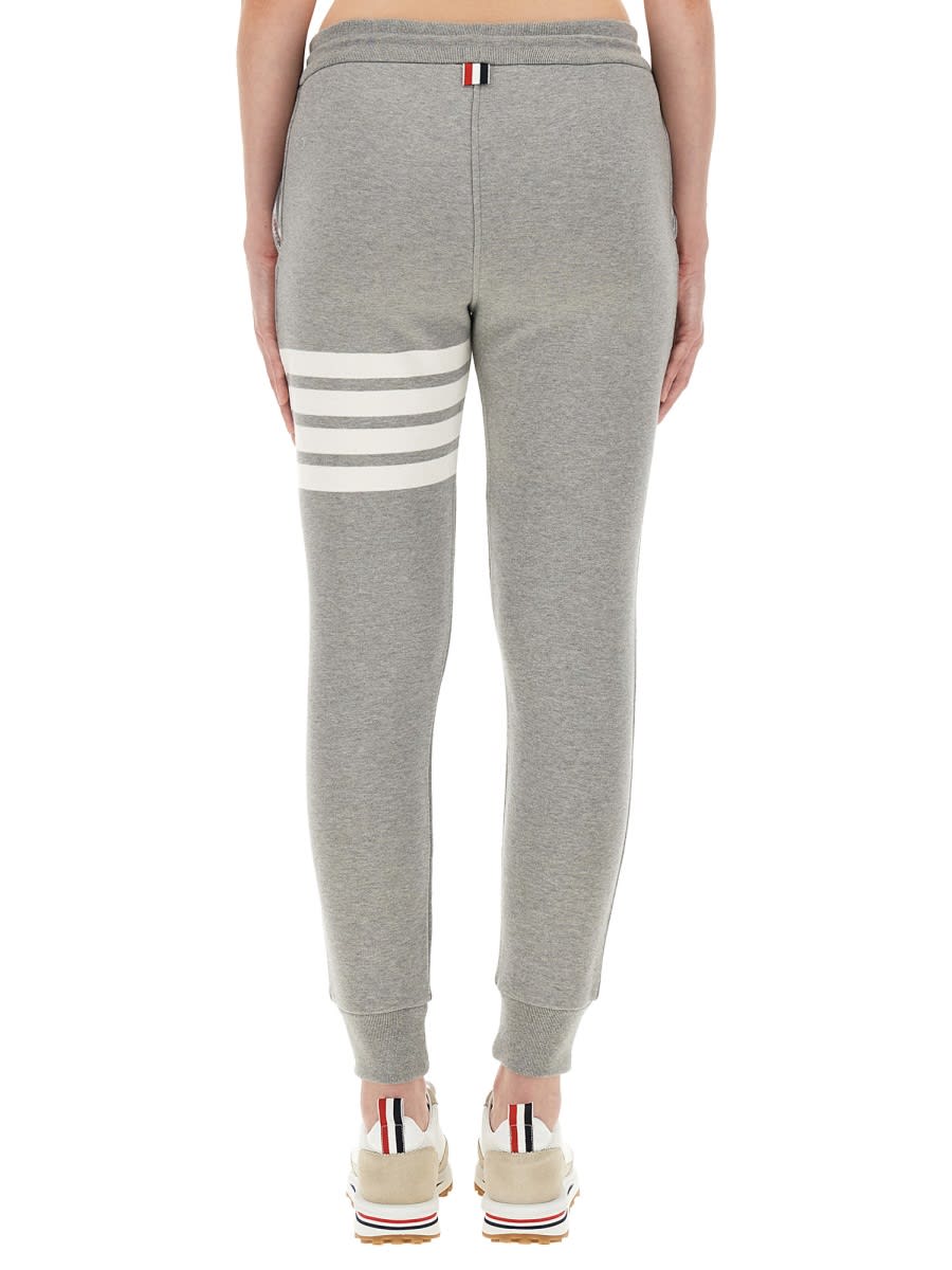 Shop Thom Browne Cotton Fleece Pants In Grey