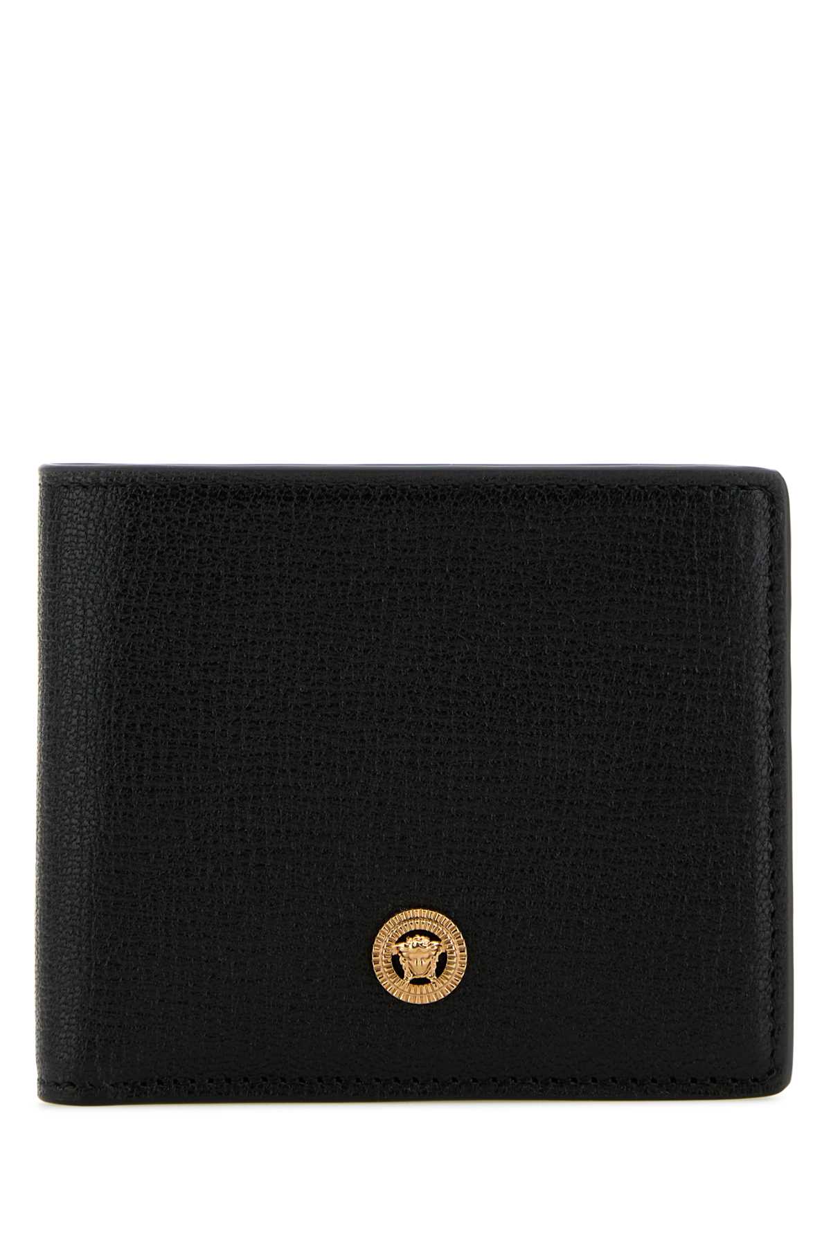Versace Black Small Wallet With Medusa Biggie Logo