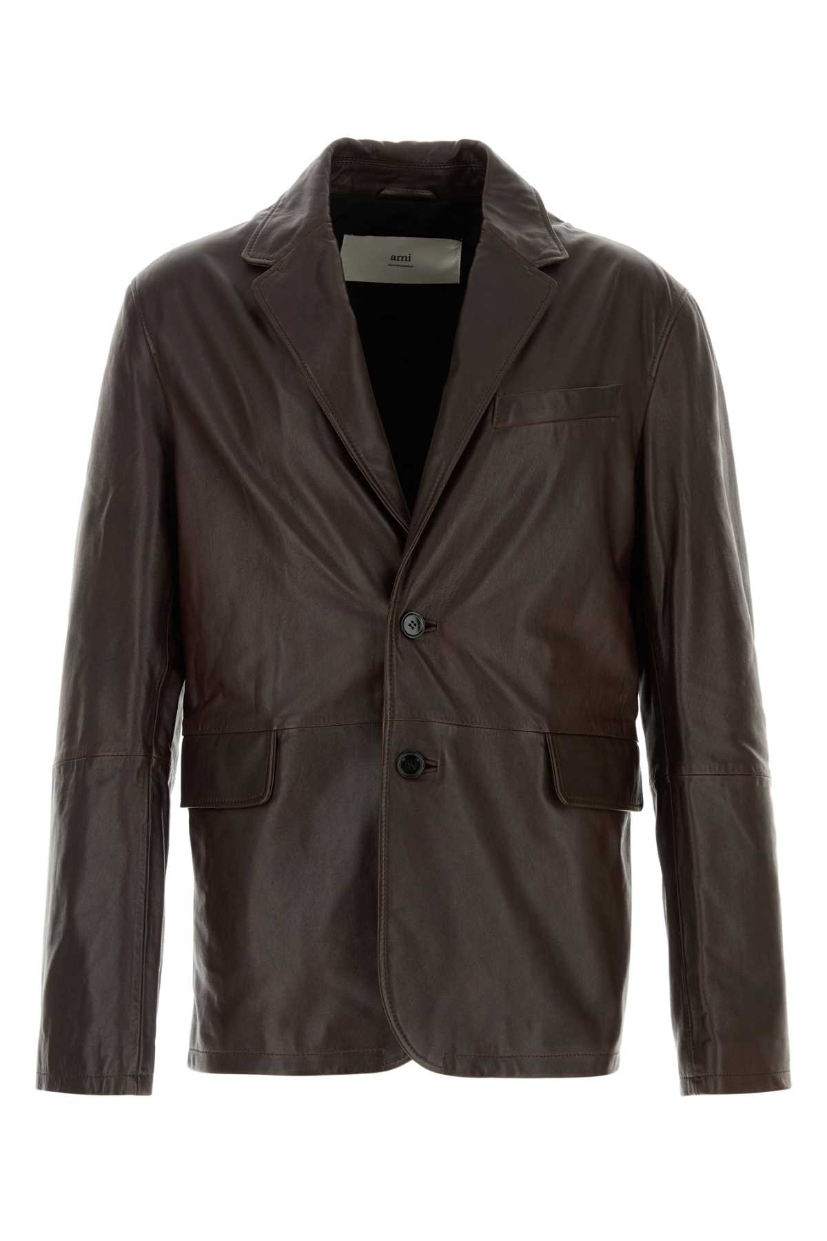 Chocolate Leather Blazer