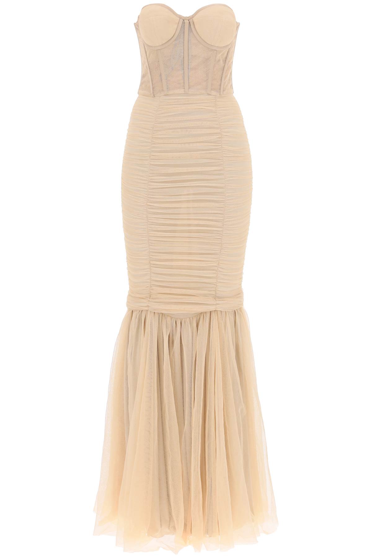 Shop 19:13 Dresscode Long Mermaid Dress In Nude (beige)